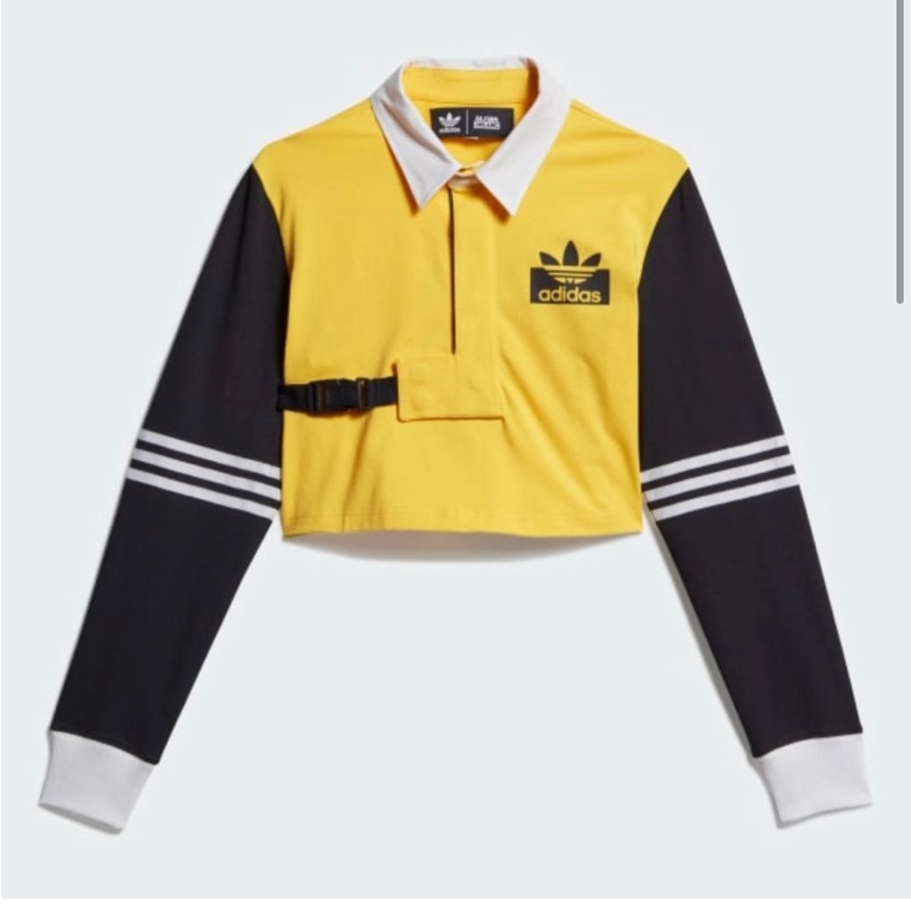 Adidas x Olivia Oblanc Cropped Rugby Top